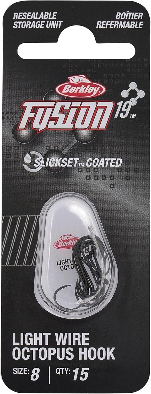 imageBerkley Fusion19 Wide Gap Live Bait Hooks Size 4 Fishing Hooks Needle Point with SlickSet Coating for Easy Penetration Forged for Added StrengthSmoke Satin