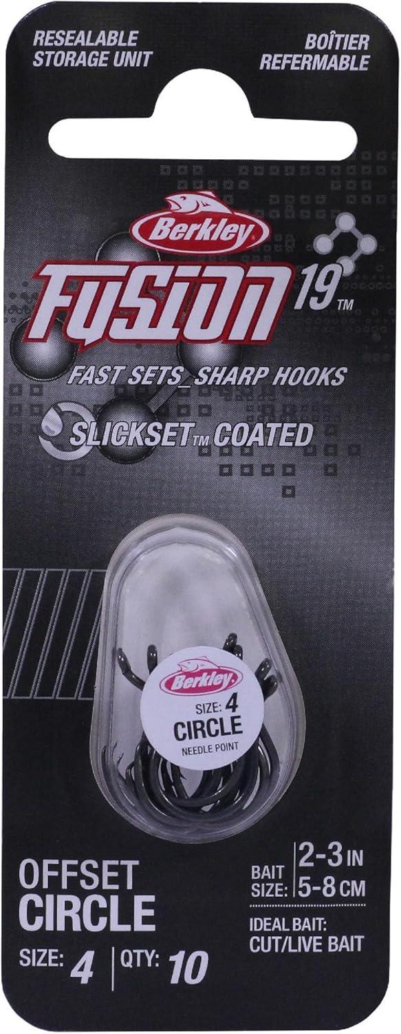imageBerkley Fusion19 Wide Gap Live Bait Hooks Size 4 Fishing Hooks Needle Point with SlickSet Coating for Easy Penetration Forged for Added StrengthSmoke Satin