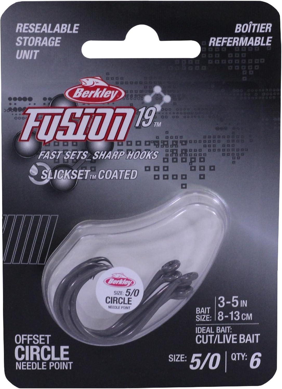 imageBerkley Fusion19 Wide Gap Live Bait Hooks Size 4 Fishing Hooks Needle Point with SlickSet Coating for Easy Penetration Forged for Added StrengthSmoke Satin