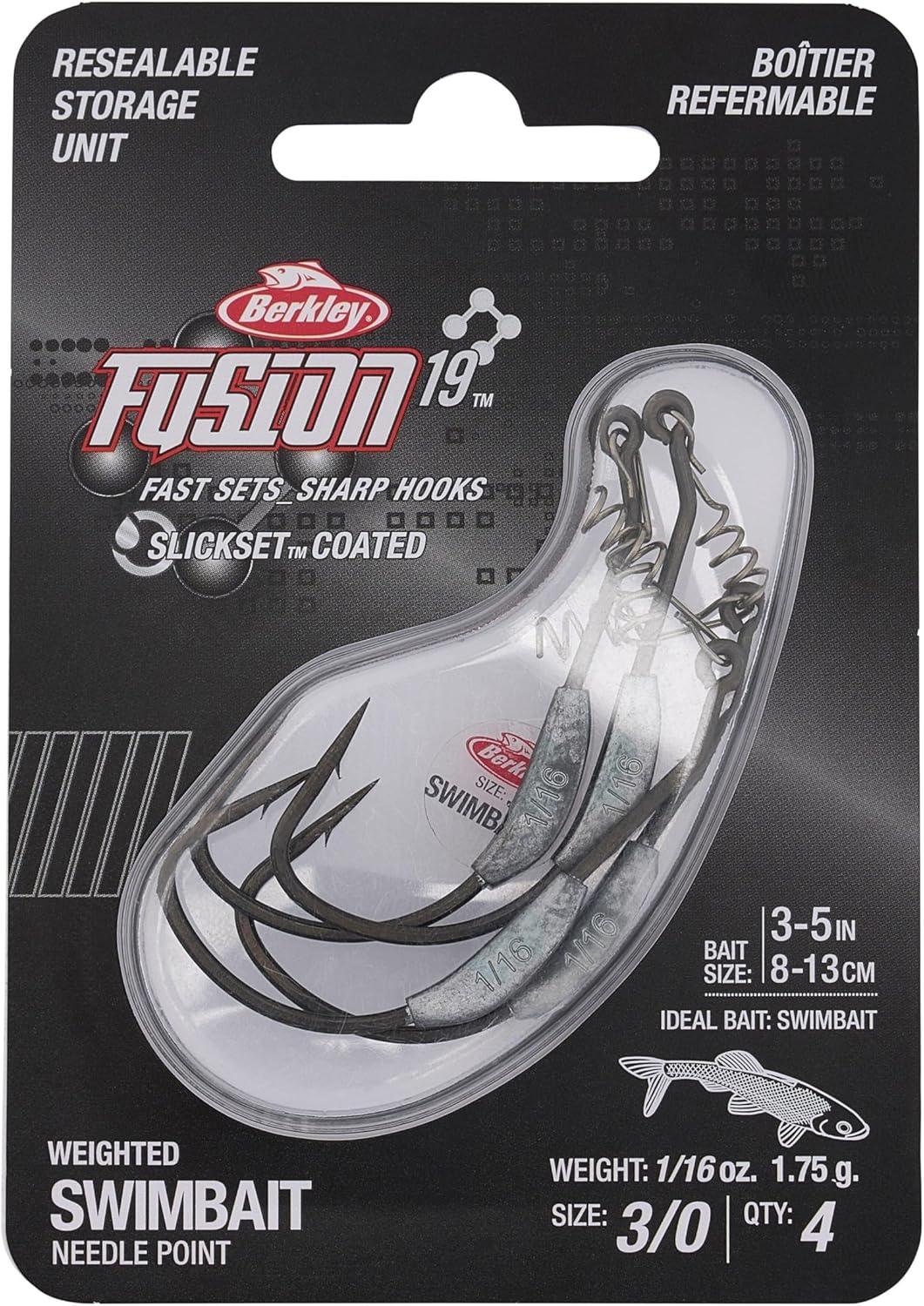 imageBerkley Fusion19 Wide Gap Live Bait Hooks Size 4 Fishing Hooks Needle Point with SlickSet Coating for Easy Penetration Forged for Added StrengthSmoke Satin