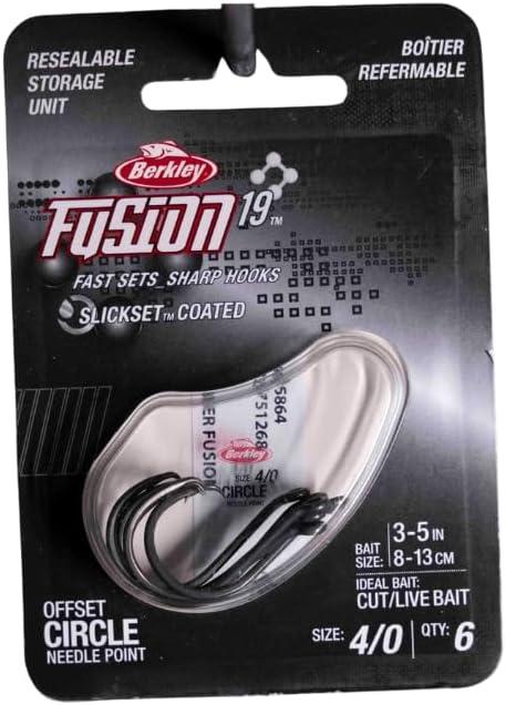 imageBerkley Fusion19 Wide Gap Live Bait Hooks Size 4 Fishing Hooks Needle Point with SlickSet Coating for Easy Penetration Forged for Added StrengthSmoke Satin