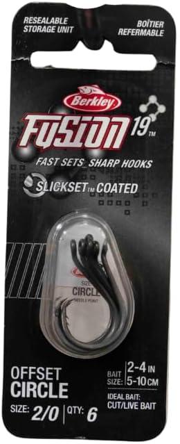 imageBerkley Fusion19 Wide Gap Live Bait Hooks Size 4 Fishing Hooks Needle Point with SlickSet Coating for Easy Penetration Forged for Added StrengthSmoke Satin