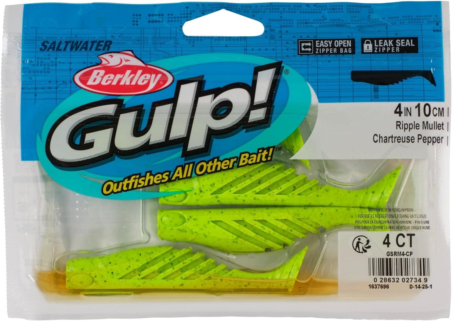 imageBerkley Gulp Saltwater Ripple MulletChartreuse Pepper