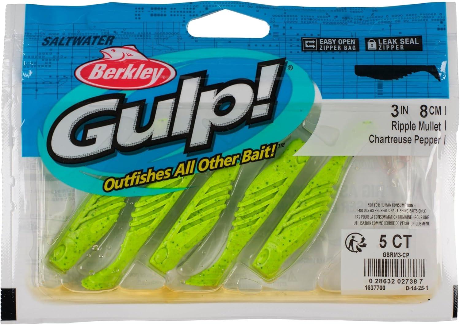 imageBerkley Gulp Saltwater Ripple MulletChartreuse Pepper