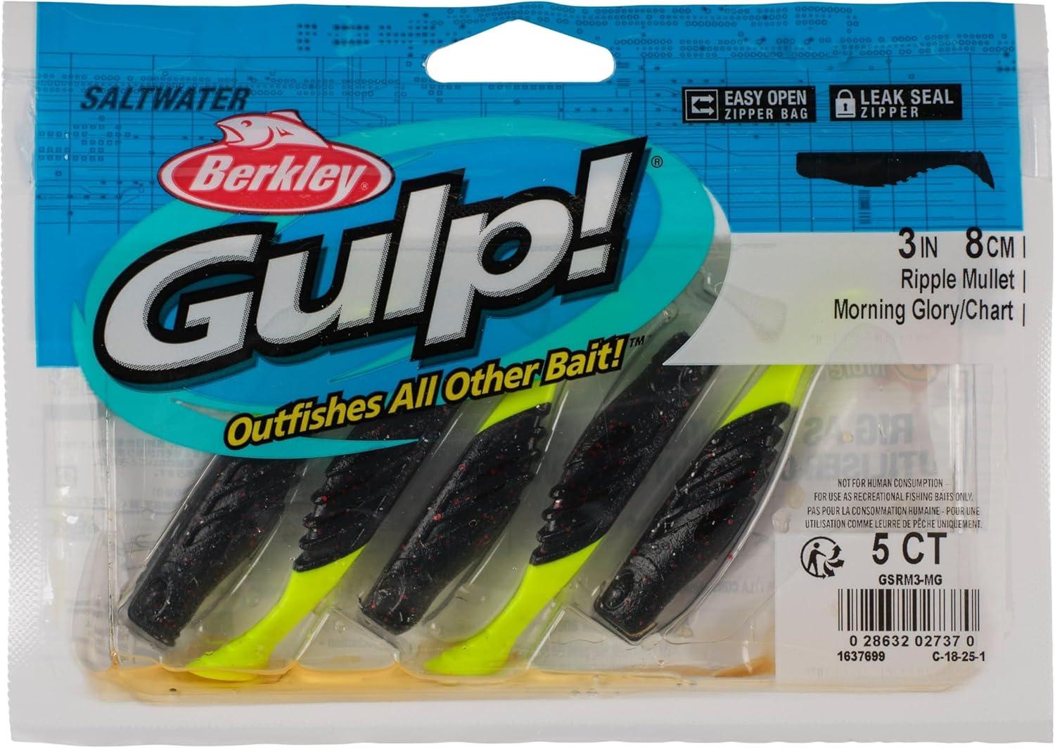 imageBerkley Gulp Saltwater Ripple MulletMorning GloryChartreuse