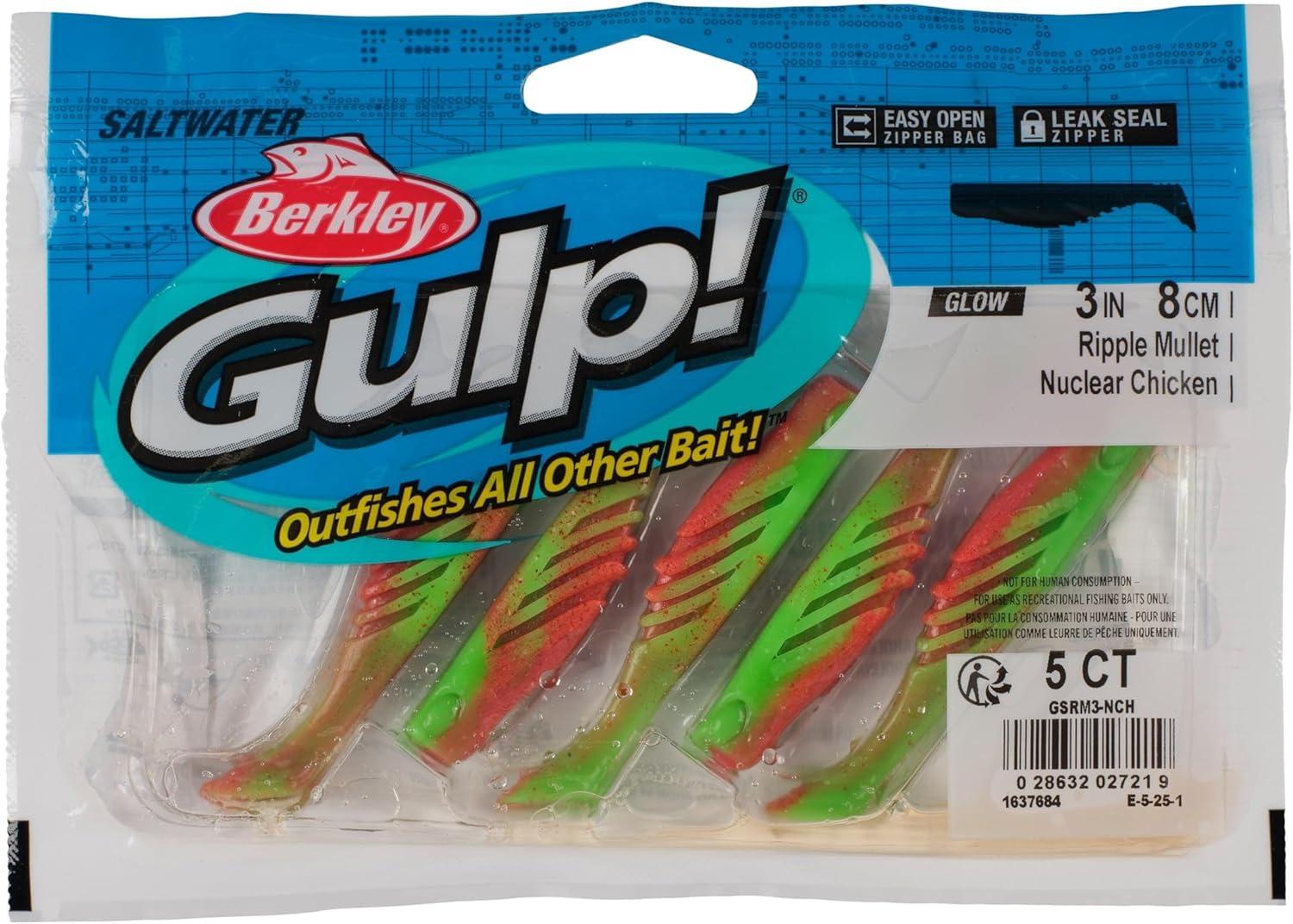 imageBerkley Gulp Saltwater Ripple MulletNuclear Chicken