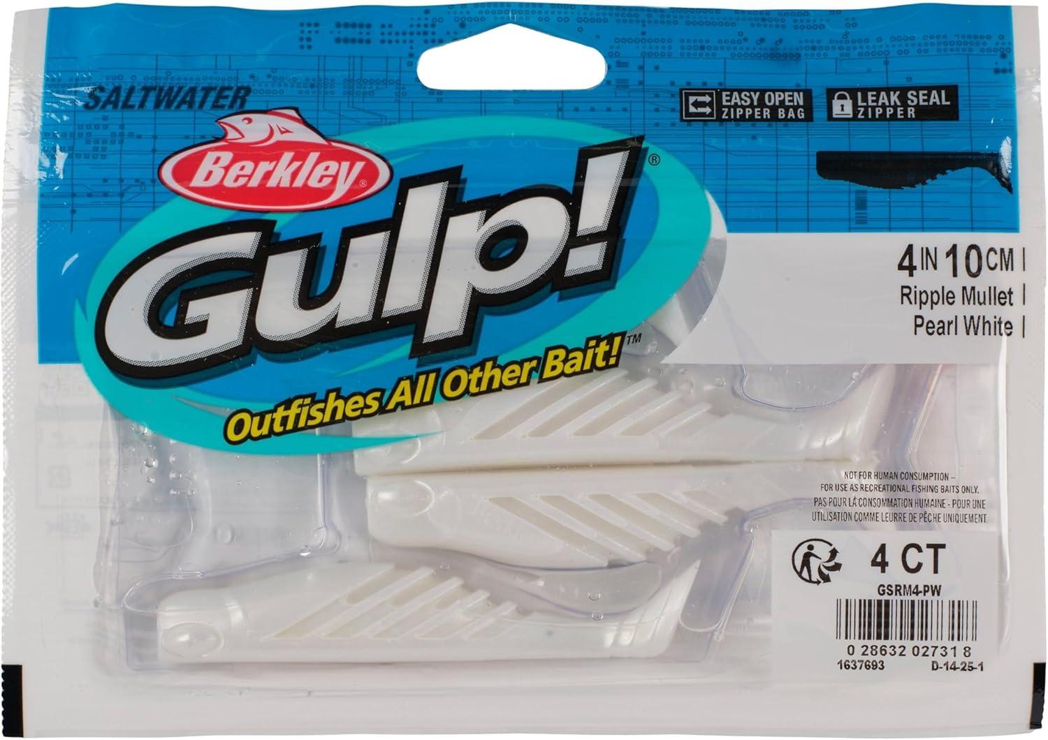 imageBerkley Gulp Saltwater Ripple MulletPearl White
