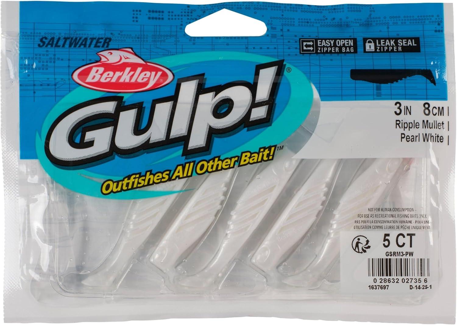 imageBerkley Gulp Saltwater Ripple MulletPearl White