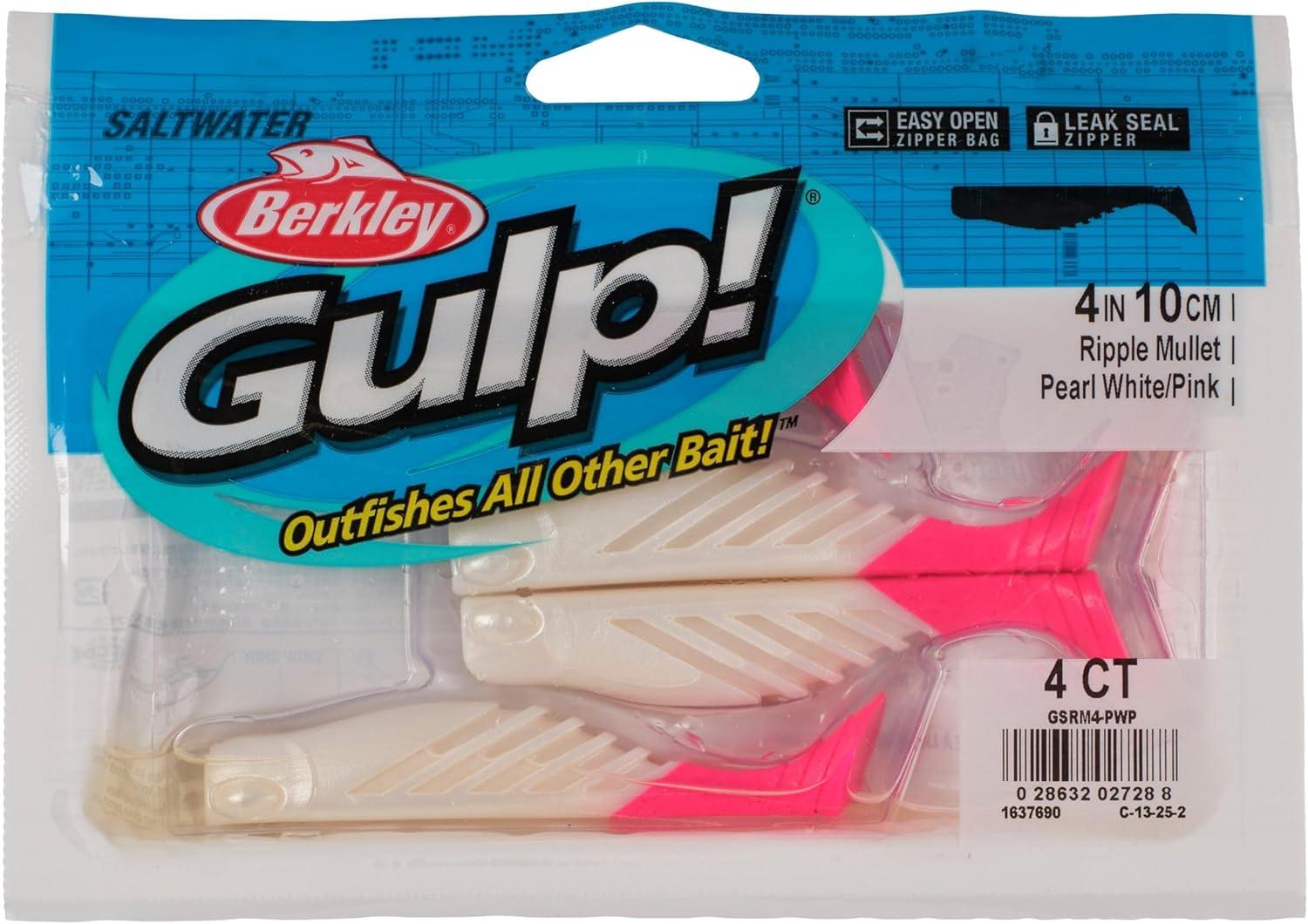 imageBerkley Gulp Saltwater Ripple MulletPearl WhitePink