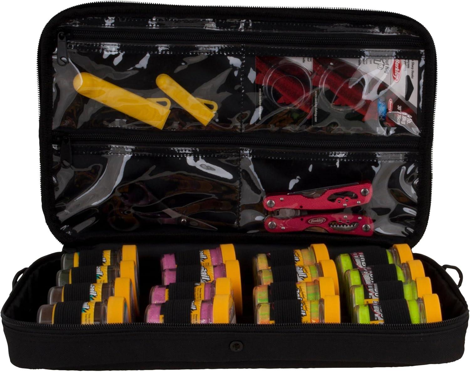 imageBerkley Jar Bait Folder 16 Jars Not Included Black and Red Fishing Storage Soft Tackle Bag Bait and Tackle Accessories Container for Anglers16 Jars