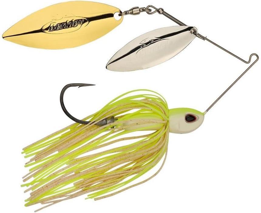 imageBerkley Power Blade Compact Fishing SpinnerbaitsWhite ChartreuseSilver Gold