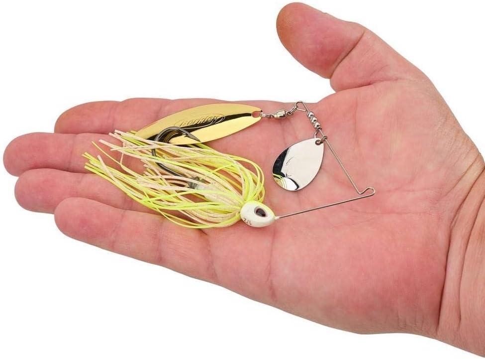 imageBerkley Power Blade Compact Fishing SpinnerbaitsWhite ChartreuseSilver Gold