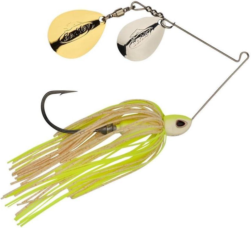 imageBerkley Power Blade Compact Fishing SpinnerbaitsWhite ChartreuseSilver Gold