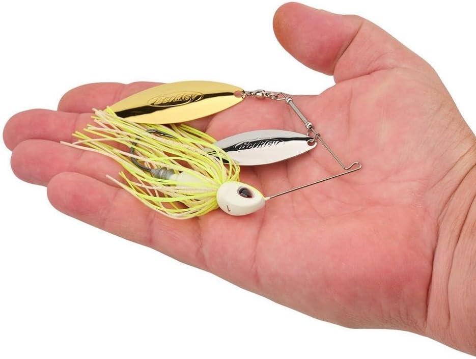 imageBerkley Power Blade Compact Fishing SpinnerbaitsWhite ChartreuseSilver Gold