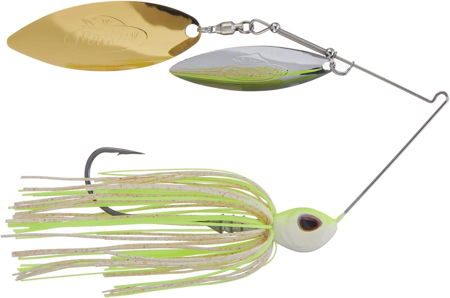 imageBerkley Power Blade Standard Fishing SpinnerbaitsWhite ChartreuseSilver Gold