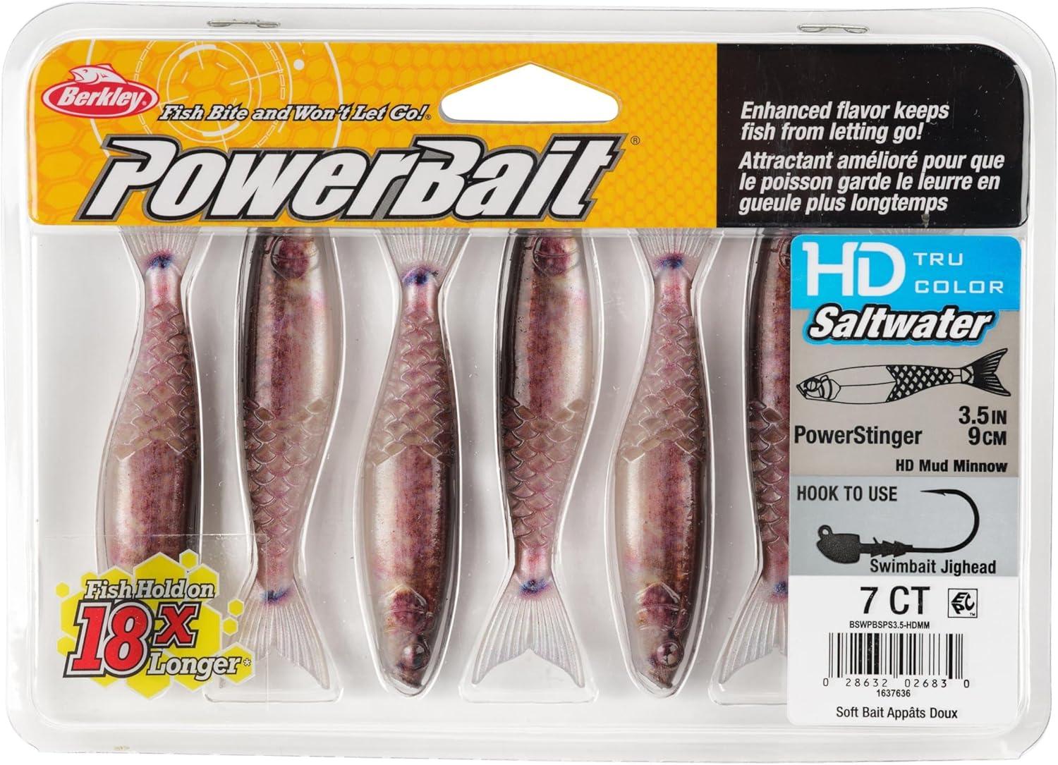 imageBerkley PowerBait Saltwater PowerStinger Fishing Soft BaitHD Mud Minnow