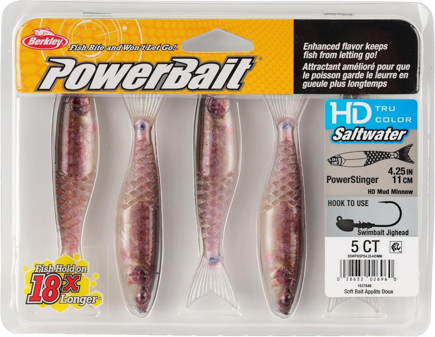imageBerkley PowerBait Saltwater PowerStinger Fishing Soft BaitHD Mud Minnow