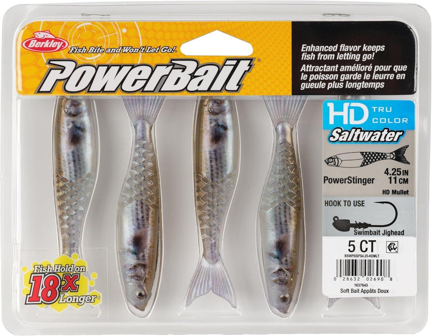 imageBerkley PowerBait Saltwater PowerStinger Fishing Soft BaitHD Mullet