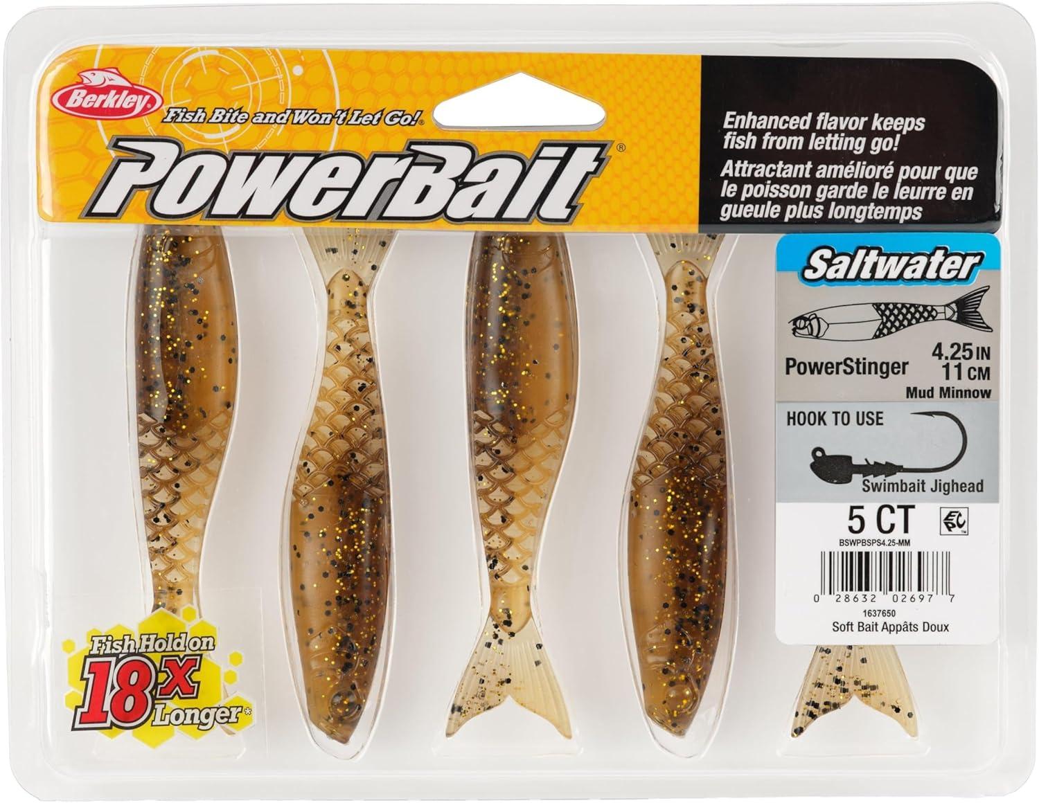 imageBerkley PowerBait Saltwater PowerStinger Fishing Soft BaitMud Minnow