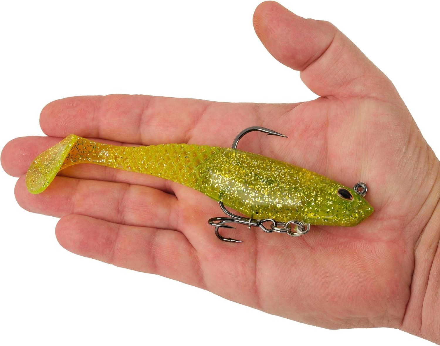 imageBerkley PowerBait Saltwater PreRigged Cullshad Fishing Soft BaitChartreuse Flash