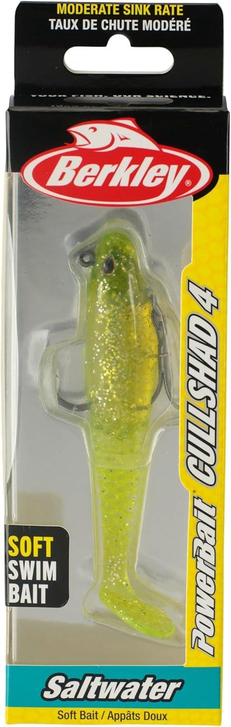 imageBerkley PowerBait Saltwater PreRigged Cullshad Fishing Soft BaitChartreuse Flash