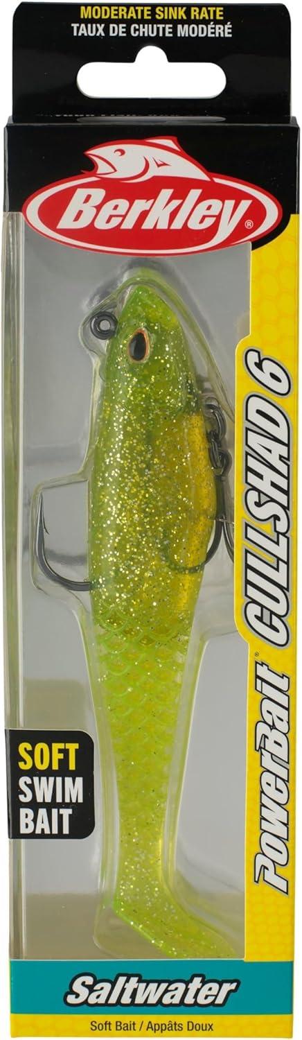 imageBerkley PowerBait Saltwater PreRigged Cullshad Fishing Soft BaitChartreuse Flash
