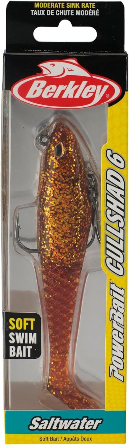 imageBerkley PowerBait Saltwater PreRigged Cullshad Fishing Soft BaitRoot Beer Gold