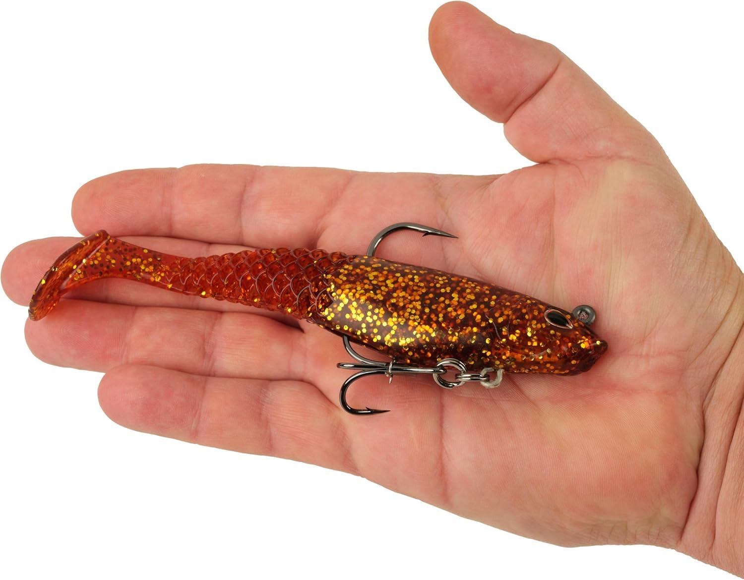 imageBerkley PowerBait Saltwater PreRigged Cullshad Fishing Soft BaitRoot Beer Gold
