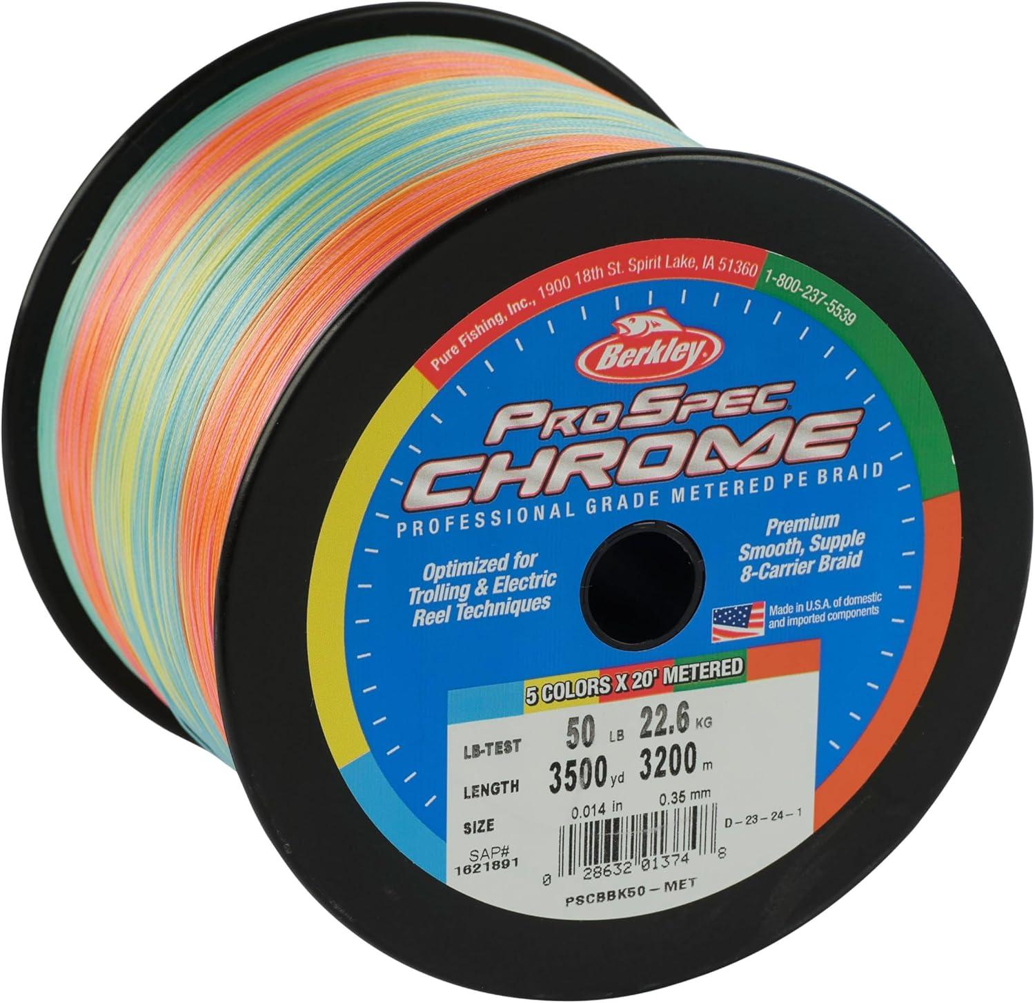 imageBerkley ProSpec Chrome Braid Fishing Line5Color Metered
