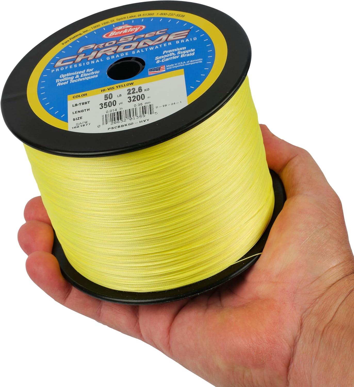 imageBerkley ProSpec Chrome Braid Fishing LineHiVis Yellow
