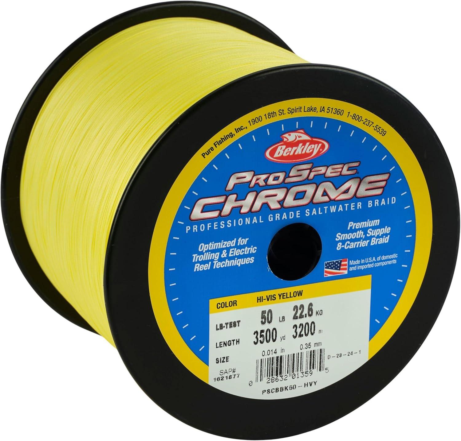 imageBerkley ProSpec Chrome Braid Fishing LineHiVis Yellow