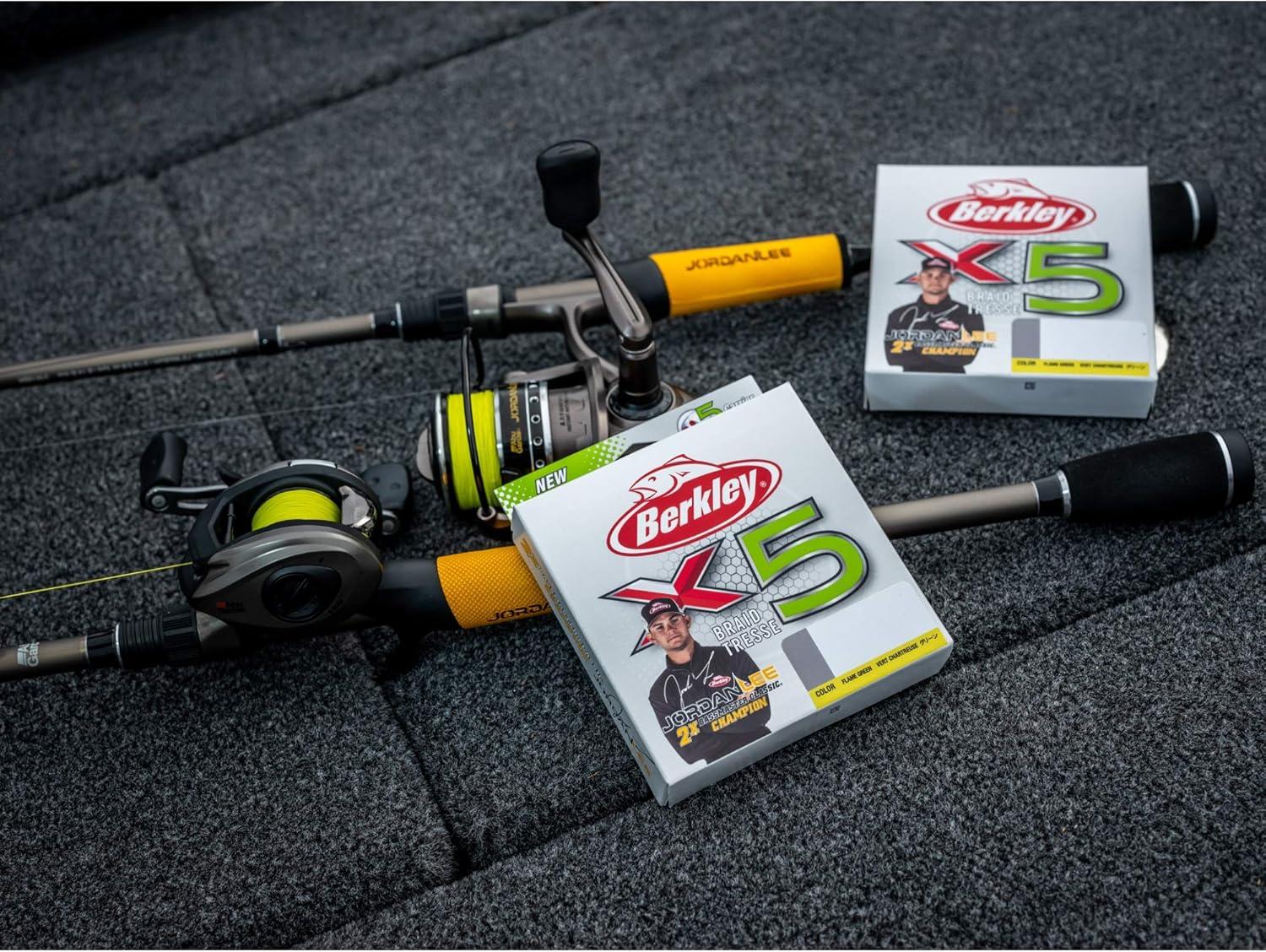 imageBerkley x5 Braid Fishing LineFlame Green Jordan Lee Pro Designed