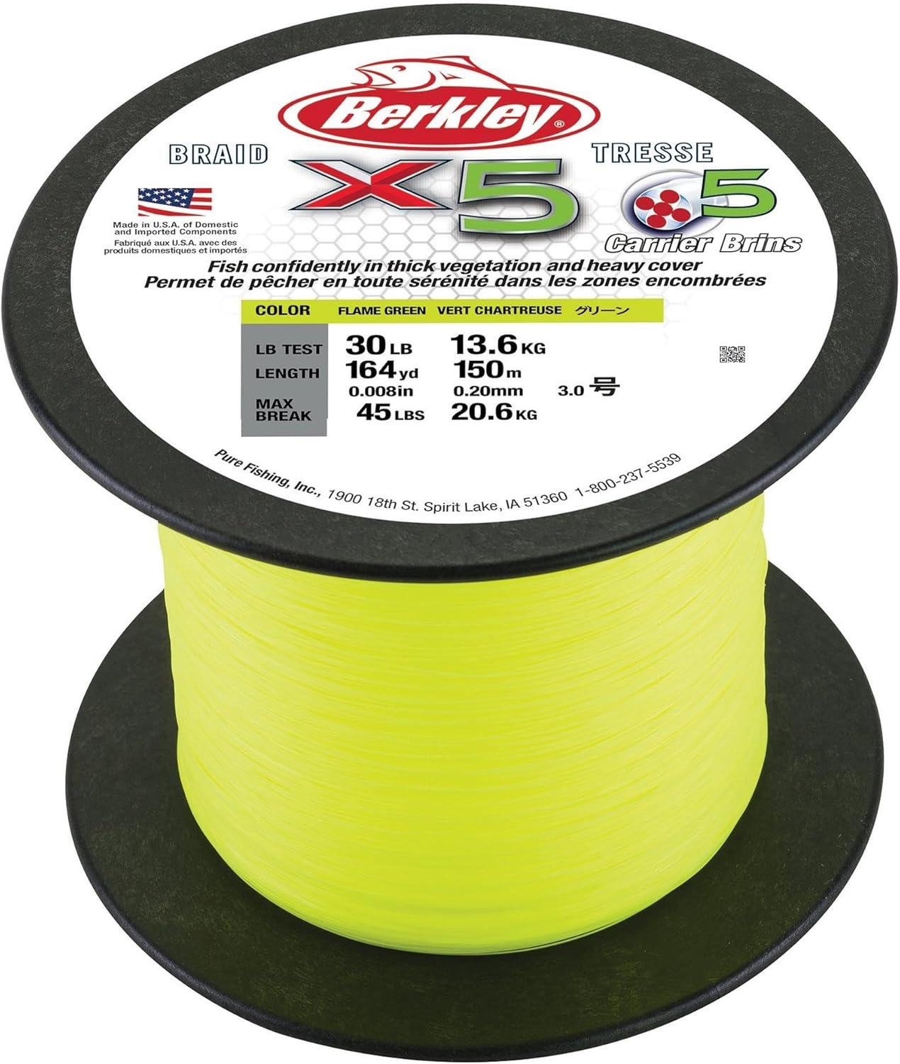 imageBerkley x5 Braid Fishing LineLowVis Green