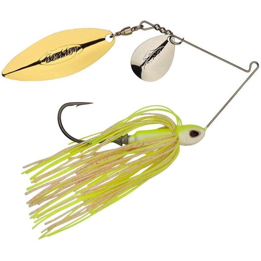 imageBerkley Power Blade Compact Fishing SpinnerbaitsWhite ChartreuseSilver Gold