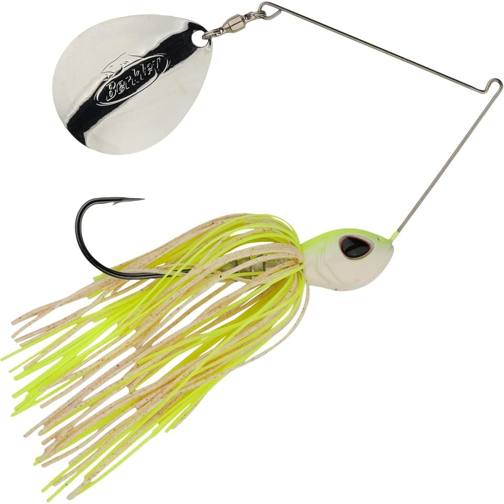 imageBerkley Power Blade Standard Fishing SpinnerbaitsWhite ChartreuseSilver