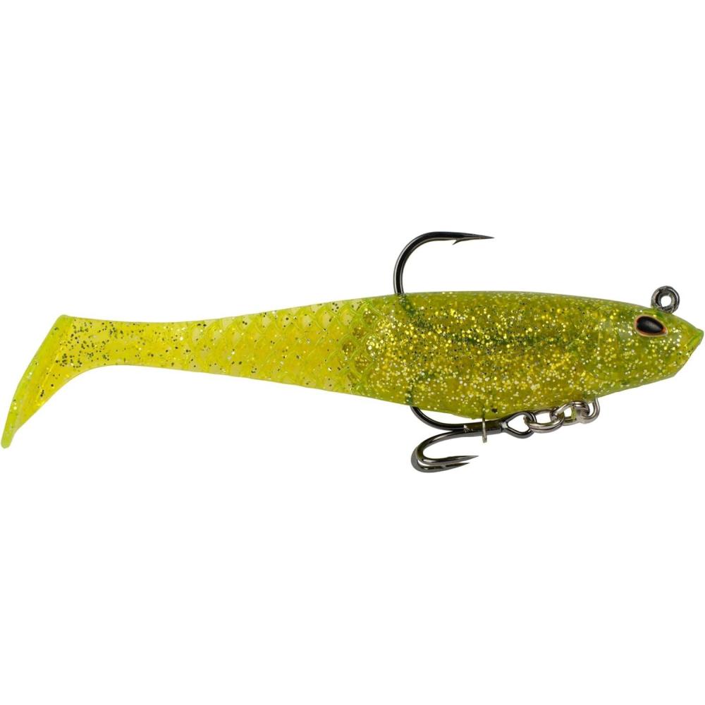 imageBerkley PowerBait Saltwater PreRigged Cullshad Fishing Soft BaitChartreuse Flash