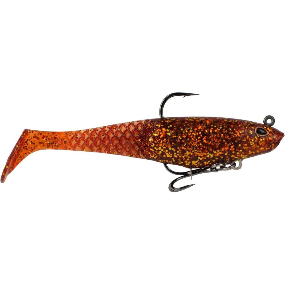 imageBerkley PowerBait Saltwater PreRigged Cullshad Fishing Soft BaitRoot Beer Gold