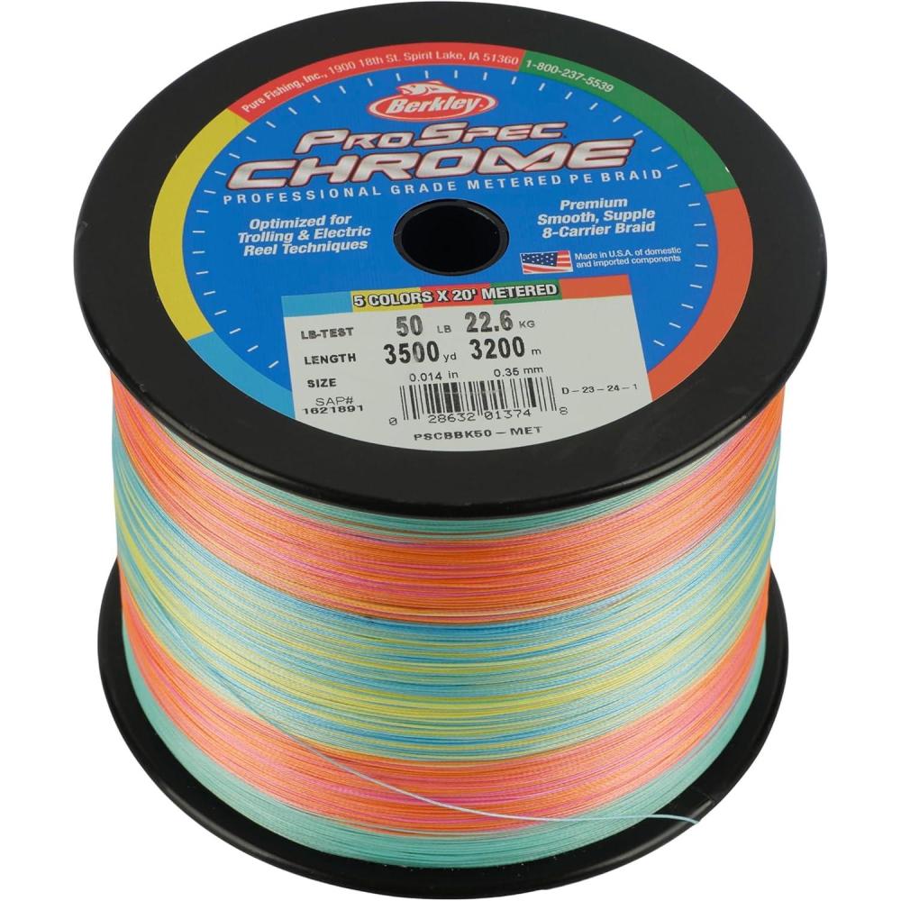 imageBerkley ProSpec Chrome Braid Fishing Line5Color Metered