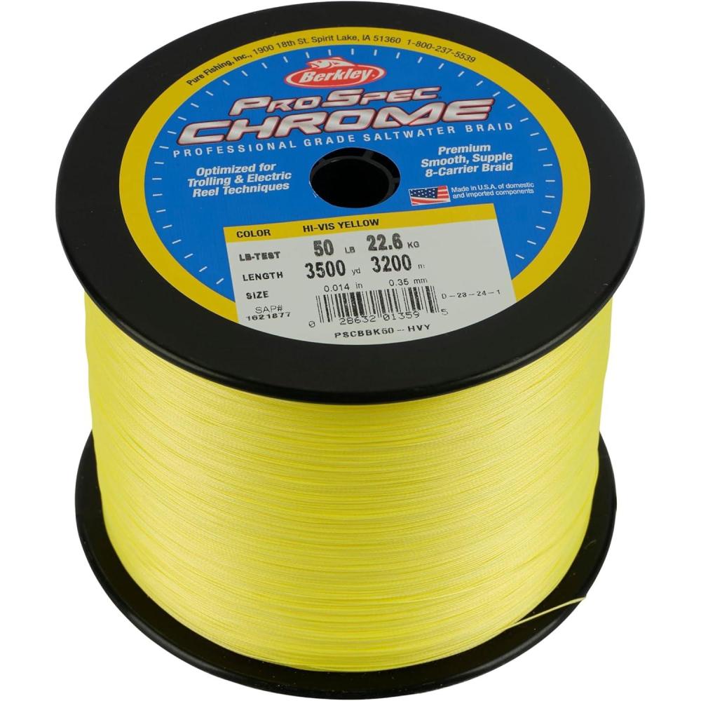 imageBerkley ProSpec Chrome Braid Fishing LineHiVis Yellow