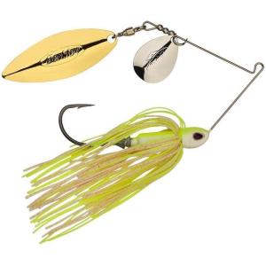 Berkley Power Blade Compact Fishing Spinnerbaits(White Chartreuse/Silver + Gold)