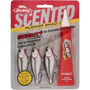 Berkley Scented Flicker Shad Fishing Hard Bait(Black Silver Pro Pack)