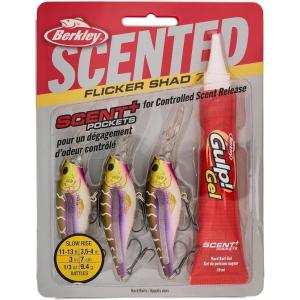 Berkley Scented Flicker Shad Fishing Hard Bait(Purple Tiger Pro Pack)