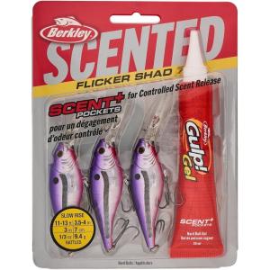 Berkley Scented Flicker Shad Fishing Hard Bait(Slick Purple Candy Pro Pack)