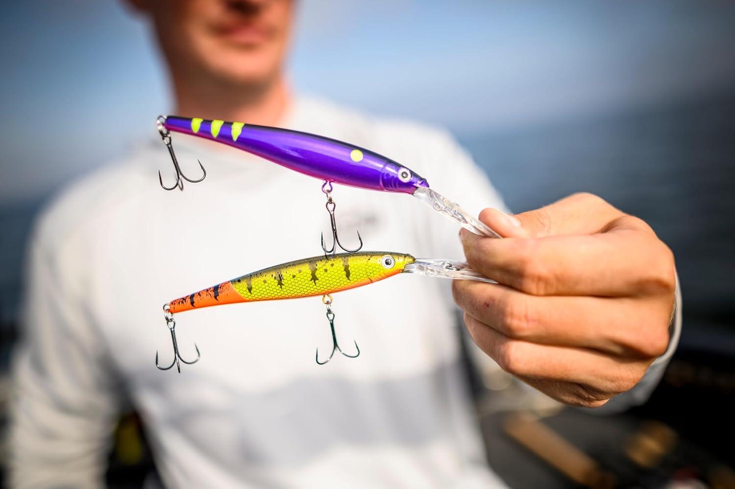 imageBerkley Flicker Minnow Fishing Lure Slick Purple Bengal 12 oz 4 12in 11cm Crankbaits Realistic Minnow Profile Sharp Dive Curve Gets to Fish Quickly Equipped with Fusion19 Hook