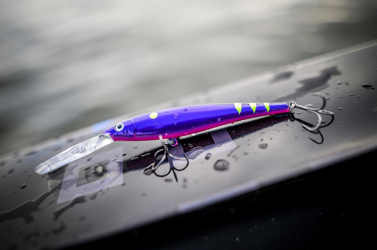 imageBerkley Flicker Minnow Fishing Lure Slick Purple Bengal 12 oz 4 12in 11cm Crankbaits Realistic Minnow Profile Sharp Dive Curve Gets to Fish Quickly Equipped with Fusion19 Hook