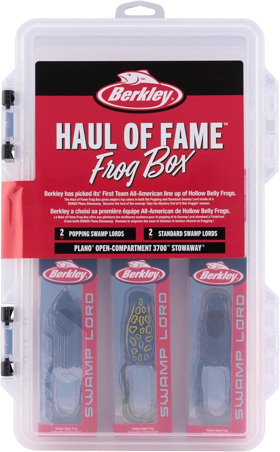 imageBerkley Froggin Haul of Fame Fishing Lure Kit Assorted Colors Hollow Belly Frogs Plano Stowaway Included Top Colors in Both The Popping and Standard Swamp Lords Included