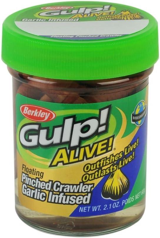imageBerkley Gulp Alive Floating Pinched Crawler Fishing Soft Bait Nightcrawler 2in