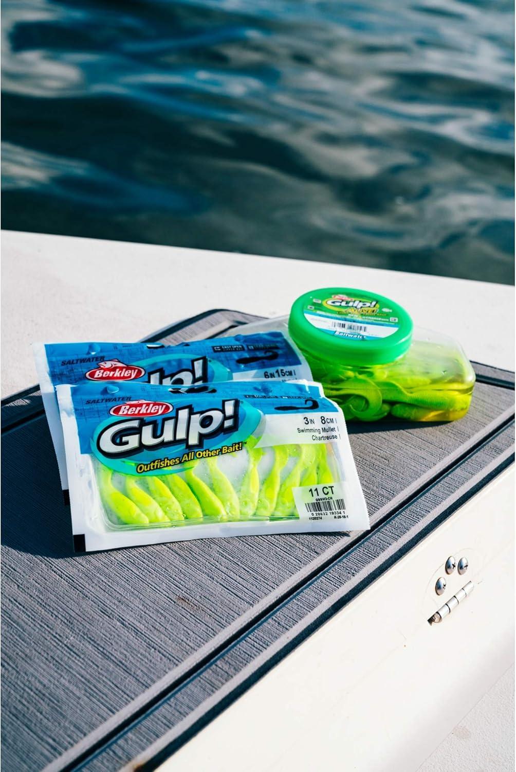imageBerkley Gulp Alive Swimming Mullet Saltwater Fishing Soft BaitChartreuse