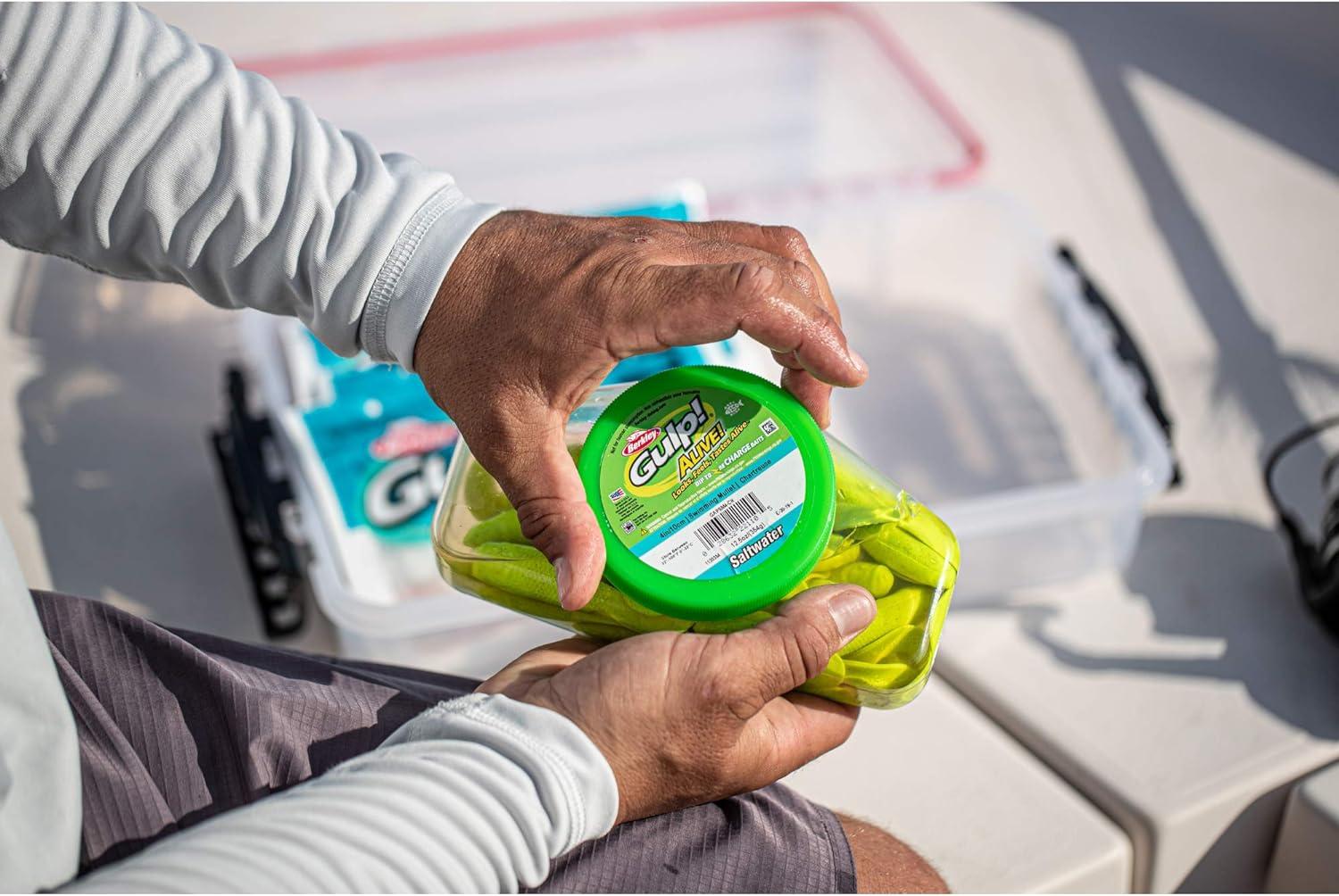 imageBerkley Gulp Alive Swimming Mullet Saltwater Fishing Soft BaitPink Shine