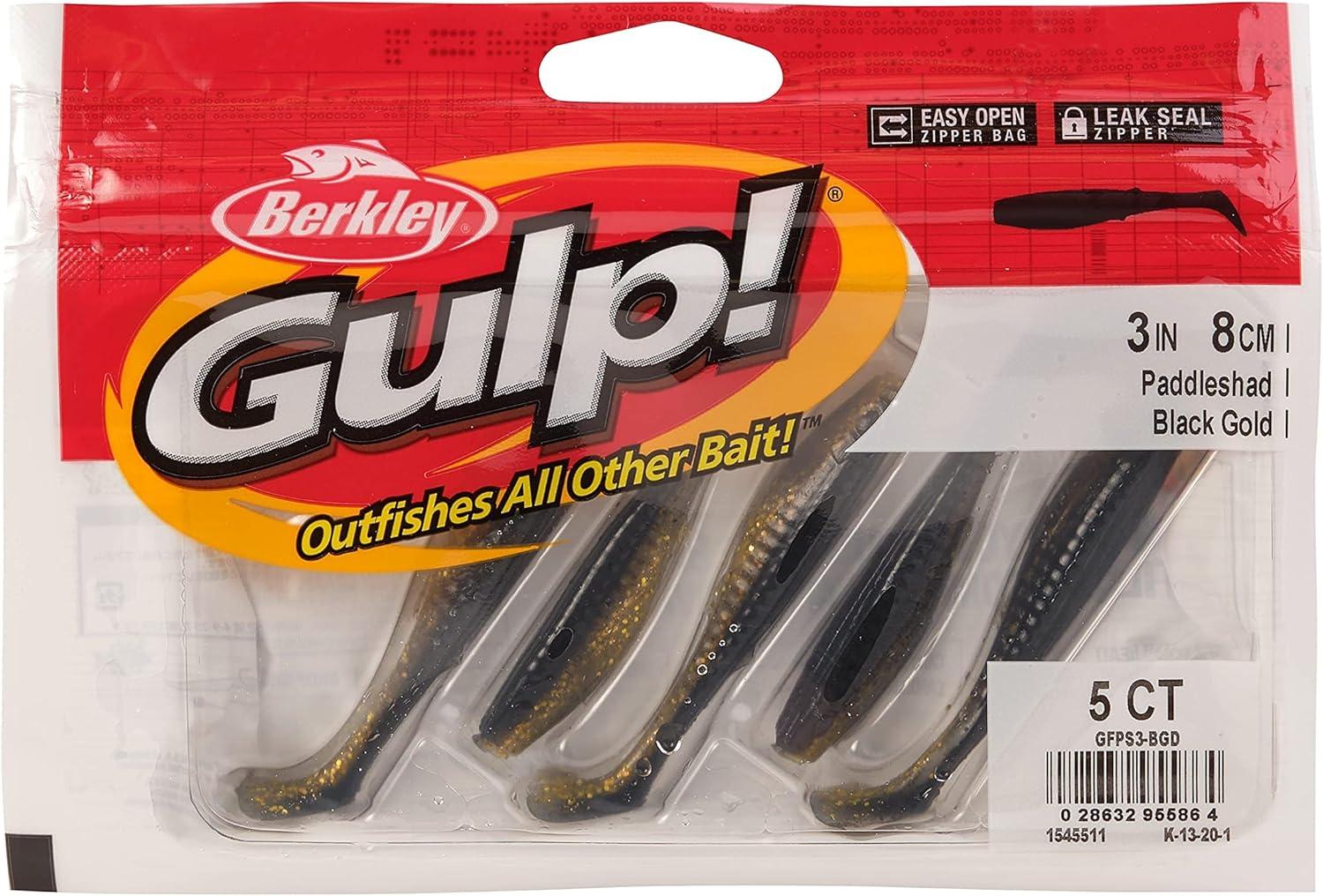 imageBerkley Gulp Paddleshad Fishing Soft BaitBlack Gold